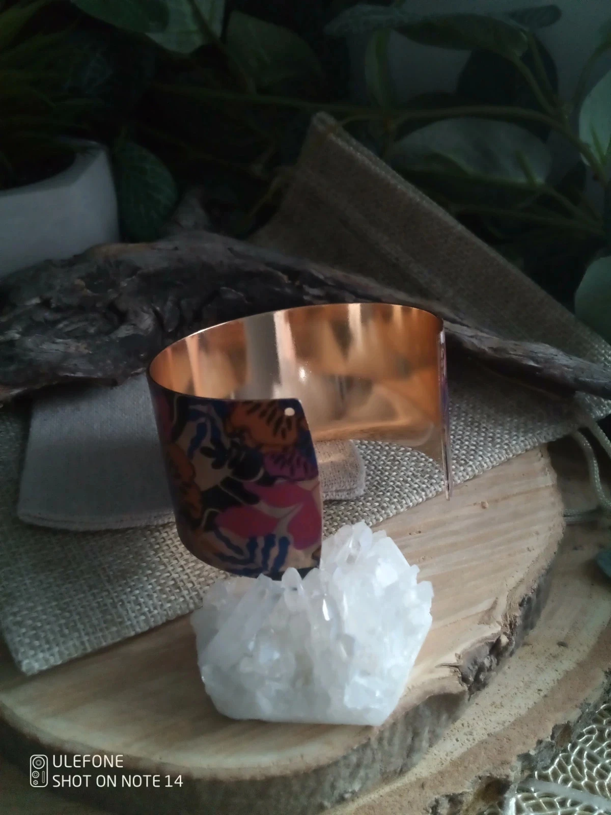 Bracelet bohème doré et fleurs – photo 2